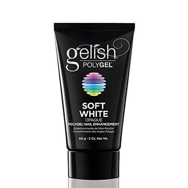 Gelish PolyGel Brand - Hybrid Nail Enhancement, Nail Tips For Acrylic Nails, Lighter, Stronger, Odor-Free, No Monomer, Fast Application, Perfect for Sculpting Nails - Soft White, 2 oz