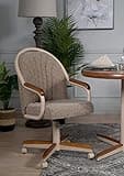 AW CO. Casual Dining Cushion Swivel and Tilt Rolling Caster Chair