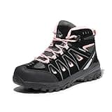 NORTIV 8 Womens Waterproof Hiking Boots Low Top Lightweight Outdoor Trekking Camping Trail Hiking Boots Size 9 M US SNHB211W, Black/Pink
