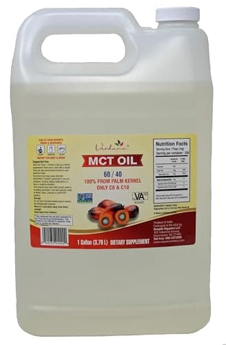 Verdana Food Grade MCT Oil – 1 Gallon (128 Fl Oz) – Premium C8/C10 Triglycerides – Keto & Paleo Friendly – Non-GMO, Kosher – Trusted Brand for Energy, Sports Nutrition, Aromatherapy & Massage