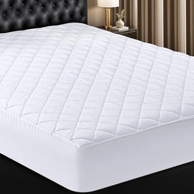 Utopia Bedding Quilted Fitted Mattress Pad, Full Size, Elastic Fitted Mattress Topper Protector and Cover with Deep Pocket Stretches up to 16 Inches, Machine Washable (White)