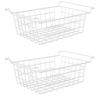Orgneas 17.5" Chest Freezer Organizer Bins Deep Freezer Basket Storage Rack Bins Metal Wire Baskets Large Size 2Pcs