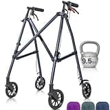Vive Mobility Lightweight Walker for Seniors - Narrow, Folding Walker w/Wheels for Small & Tight Spaces - Light Weight for Balance, Compact Doorways, Foldable - Portable & Collapsible for Travel