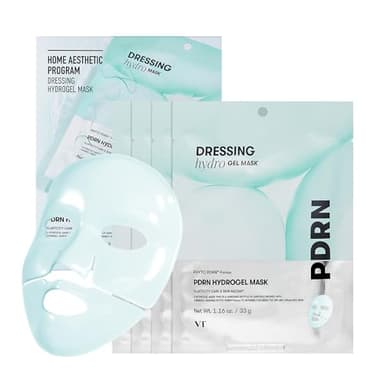 VT COSMETICS PDRN Hydrogel Mask (33gx4ea), Intensive Nourishing & Rejuvenating Overnight Mask, Skin Repair, Elasticity Boost, Hydrating & Plumping, Korean Skincare, Korean Gel Mask