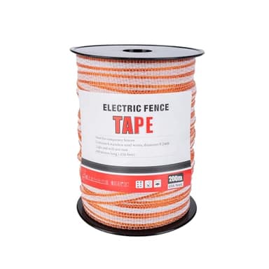 Electric Fence Polytape with 6 Conductors, 1/2 Inch Width 656 Feet 200 Meter Length Portable Horse Fencing Polytape - UV, Rust and Corrosion Resistant Red and Whtie