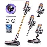 Cordless Vacuum Cleaner, 550W 45KPA 60Mins Cordless Stick Vacuum Cleaner With Touch Screen, Self-Standing,Wall Mount Charging, Handheld Vacuum Cleaners for Home/Pet Hair/Carpets/Hard Floors(X7A)