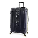 NAUTICA Maker Hardside Spinner Luggage, Navy/Yellow, Checked-Large 29-Inch