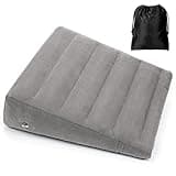 Inflatable Wedge Pillow for Sleeping, Portable Travel Wedge Pillow for Sitting in Bed, Inflatable Wedge Pillows for Travel, Blow Up Wedge Pillow Under Knee Pillow
