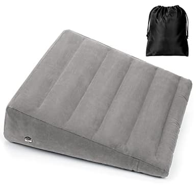 USHMA Inflatable Wedge Pillow for Sleeping, Portable Travel Wedge Pillow for Sitting in Bed, Inflatable Wedge Pillows for Travel, Blow Up Under Knee Pillow