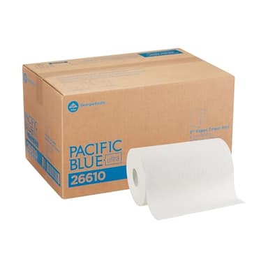 Georgia-Pacific, Pacific Blue Ultra, 9" Paper Towel Rolls (26610), White, 6 Rolls per Case, 400' per Roll