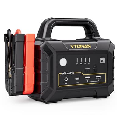 VTOMAN V-Truck Pro 8000A Car Battery Jump Starter with 65W Quick Charge, 41600mAh Portable Jump Starter Power Pack for All Gas All Diesel, 12V Jump Box with LED Light, Long Jumper Cables