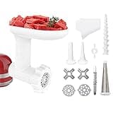 KITCHTREE Fruit & Vegetable Strainer Attachment Set - Includes Food Grinder Attachment and Sausage Stuffer Tubes, Compatible with KitchenAid Stand Mixers
