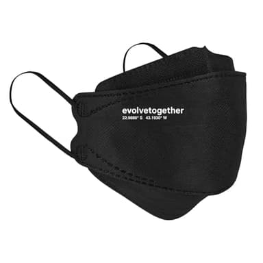 evolvetogether Rio de Janeiro Everyday Adjustable Face Masks For Adult Women & Men | Comfortable, Disposable, Lightweight & Breathable | 6-Ply Design for a Secure Fit | SGS tested (Black, 5 Count)