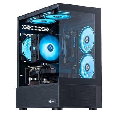 NINGMEI Gaming PC Desktop Computer,AMD Ryzen 5 5500 4.2 GHz,GeForce GTX 1660 Super 6GB,1TB NVMe SSD,16GB DDR4 3200MHz, Air Cooled Prebuilt,650W PSU,Windows 11 Home, Gamer PC, Black