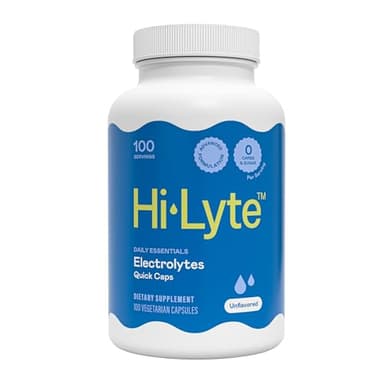 Hi-Lyte Unflavored Electrolyte Capsules - Hydration Support Supplement Tablets - Sodium, Potassium, Magnesium - 100 Servings