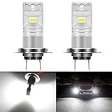 KATUR H7 Led Fog Light Bulb Max 80W High Power CSP Chips Extremely Bright 1600 Lumens 6500K Xenon White Replace for Fog Light or Daytime Running Light DRL,Pack of 2