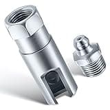 Saillong Grease Gun Coupler with 1/8 inch NPT Threads, Push on Slotted Right Angle 90 Degree Grease Coupler Fits Standard 1/8 inch NPT Grease Hoses, 2.1 Inch Length
