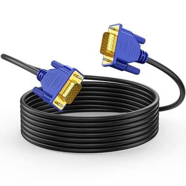 Long VGA Cable 25 Feet, Shielded Male to Male Monitor Computer Cable Adapter, Pure Copper Wire HD15 1080P @60Hz Full HD High Resolution for TV Computer Projector-(Blue, 1-Pack)