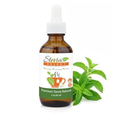 Stevia Select Plain Stevia Liquid Drops - Zero Calorie Sweetener - All Natural Liquid Pure Stevia Extract - Plant Based Sugar Substitute - Keto Sweetener & Sugar Alternative 2 Oz