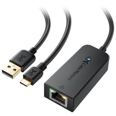 Cable Matters Micro USB to Ethernet Adapter Up to 300+Mbps, Fire Stick Ethernet Adapter, Compatible with Fire TV Stick, Chromecast (Gen 1-3, up to Aug 2020), Google Home Mini - Not for Roku