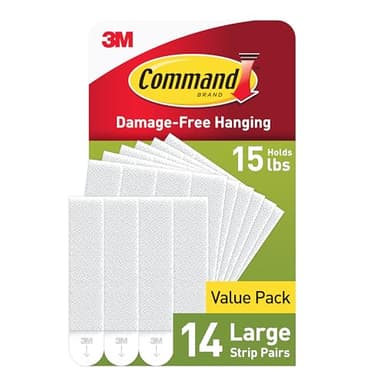 Command 15 lb Large Picture Hanging Strips 14 Pairs (28 Strips), Damage-Free Hanging Picture Hangers, No Tools Wall Hanger for Home Decor, White Adhesive