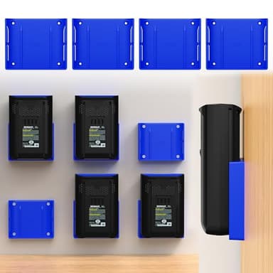 4 Pack Battery Holder Wall Mount Compatible with Kobalt 40V Batteries - Secure Storage Organizer for Kobalt 40V Power Tool Batteries, Garage Wall Mount Storage, Space-Saving Storage Solution