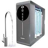 Tankless Reverse Osmosis System 600GPD NSF Certifed, Under Sink RO Water Filtration System TDS Reduction from 500 to 20, Tankless ro System 2.5:1 Pure to Drain Ratio for Home Kitchen Apartment(Grey)