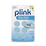 Plink Fizzy Drain Freshener and Cleaner, Prevents Clogs and Removes Odors in Household Sinks, Lemon Scent, 6-Pack