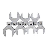 Sunex Tools 9740A 1/2-Inch Drive Jumbo Metric Crowfoot Wrench Set, 34mm - 46mm, Fully Polished, 7-Piece (Includes Storage Rail)