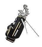 Precise 17-Piece Men’s Golf Clubs Full Set Right Handed– Driver, Fairway Woods, Hybrids, 5-PW Irons, Putter & Stand Bag, Lightweight Kevlar Graphite Shafts, Regular & Tall Sizes, Golf Club Set