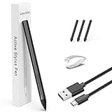 Stylus for HP Envy X360 Pavilion x360 Specter X360 Spectre x2 Envy x2 Touchscreen Laptop Rechargeable MPP 2.0 Tilt Pencil 4096 Pressure Sensitivity Using The Microsoft MPP Protocol, Black