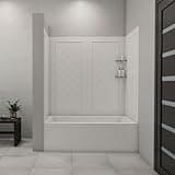 DreamLine QWALL-Tub 56-60 in. W x 28-32 in. D x 60 in. H Acrylic Backwall Kit In White, SHBW-1360603-01