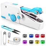 Zecurate Handheld Sewing Machine, Mini Sewing Machine For Beginners, Battery And Usb Operated Pocket Sewing Machines (Blue)