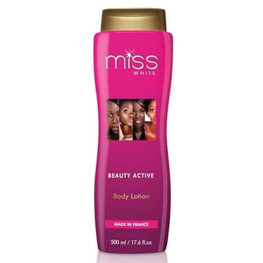 FAIR & WHITE-Miss White, Skin Brightening Body Lotion – 13.5 Fl oz / 500 ml – Moisturizing, Hydrating Lotion, Helps to Reduce pigments on: Body, Elbows, Knees and Armpits