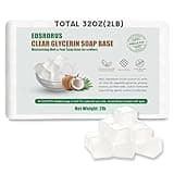 EDSRDRUS 2LB Unscented Glycerin Soap Base DIY Handmade Soap Moisturizing Melt and Pour Soap Base for Crafting, Vegetable Glycerin & Coconut Oil, Easy to Cut (Transparent, 2LB)