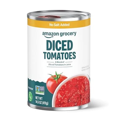 Amazon Grocery, Diced Tomatoes, No Salt Added, 14.5 Oz