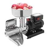 PROYONGOO Stainless Steel Food Mill for Tomato Sauce, 110V 450W Electric Tomato Strainer, Food Grinder with Practical Pestle for Purees Jams Applesauce Mashed Potatoes