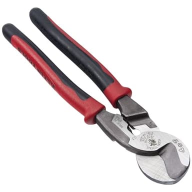 Klein Tools J63225N Cable Cutter, Made in USA, Journeyman High-Leverage Wire Cutter and Stripper for Cutting Aluminum, Soft Copper and Communications Cable