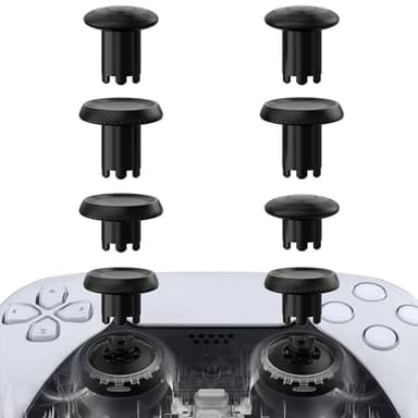 eXtremeRate ThumbsGear V3 Interchangeable Ergonomic Thumbsticks for PS5 Controller, Replacement Analog Thumb Sticks for PS4 Controller - 4 Height Adjustable Convex & Concave Grip Joysticks - Black
