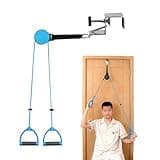 JFNoraiva Shoulder Pulley for Physical Therapy – Adjustable Metal Door Clamp​ and ​​Silent Large Pulley,Shoulder Pain Relief & Surgical Recovery Support（Blue）