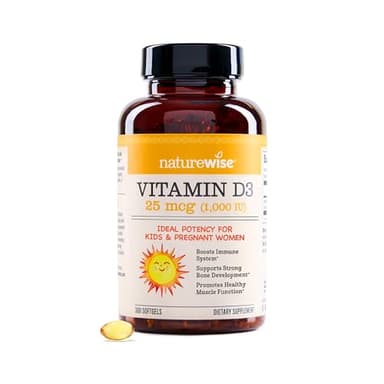 NatureWise Vitamin D3 1000iu (25 mcg) 1-Year Supply for Immune Support, Healthy Muscle Function, and Bone Health - Non-GMO, Gluten Free in Organic Extra Virgin Olive Oil, (Mini Softgel), 360 Count