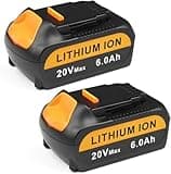 Amitself Upgraded 6000mAh Compatible with Dewalt 20V Max Battery DCD/DCF/DCG/DCS Series Tools 2Packs