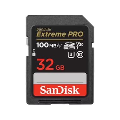 SANDISK 32GB Extreme PRO SDHC UHS-I Memory Card - C10, U3, V30, 4K UHD, SD Card - SDSDXXO-032G-GN4IN