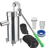 Deep Well Water Stainless Steel Suction Pump 32mm / 1.25" Hand Groundwater Pitcher Kit for Garden Yard Farm Industrial Manual Well Lift 10m