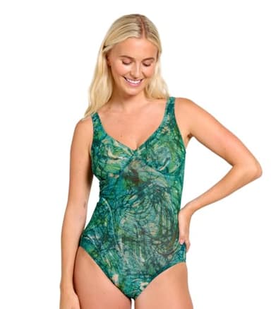 Kiniki Women's Tan Through Support Top Swimsuit Swimwear - Santorini