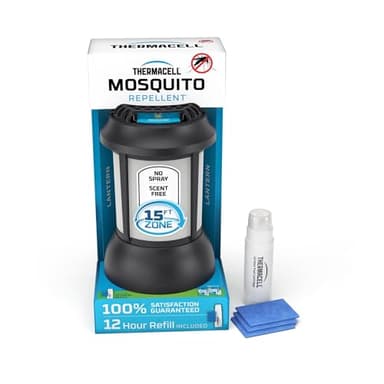 Thermacell Mosquito Repellent Patio Shield Lantern; Includes 12-Hour Refill; 15 Foot Zone of Protection; Highly Effective Mosquito Repellent for Patio; Bug Spray Alternative; Scent Free