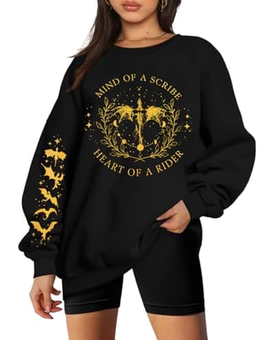 ASTANFY Oversized Book Sweatshirt Women Funny Bookish Sweatshirts Book Lover Shirt Bookworm Sweaters Reading Long Sleeve Top Black-a