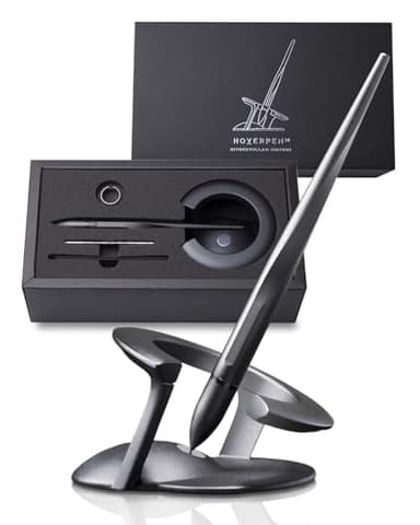 novium Hoverpen Interstellar - Space Black, Ballpoint Pen, Unique Conversational Starter, Premium Futuristic Design, Precision Flow Ink, Schmidt Ballpoint Cartridges