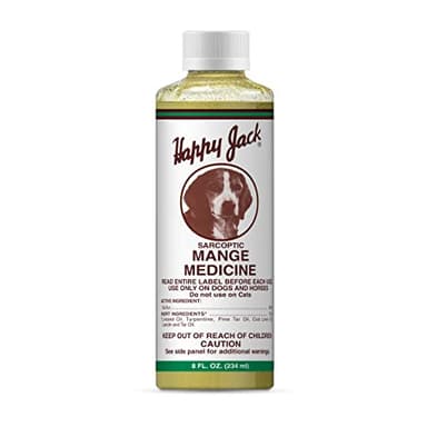 HAPPY JACK Mange Medicine & Treatment for Dogs & Horses - Brings Soothing Itch Relief to Severe Mange, Fungi, Allergies, Eczema & Most Dog Skin Irritation (8 oz)