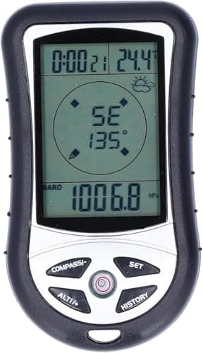Kodrily Digital Altimeter, Digital Compass, Hiking Thermometer, Barometer 8 in 1 for Hiking Outside -2300 to 29500FT 1100MBAR, 300mbar to 1100mbar